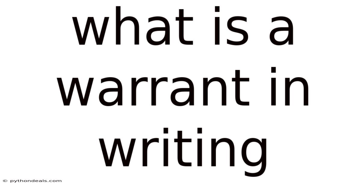 What Is A Warrant In Writing