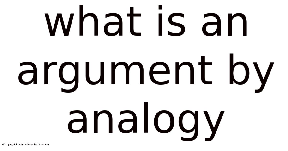 What Is An Argument By Analogy