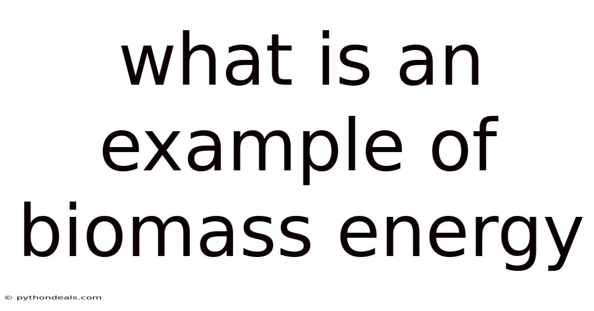 What Is An Example Of Biomass Energy