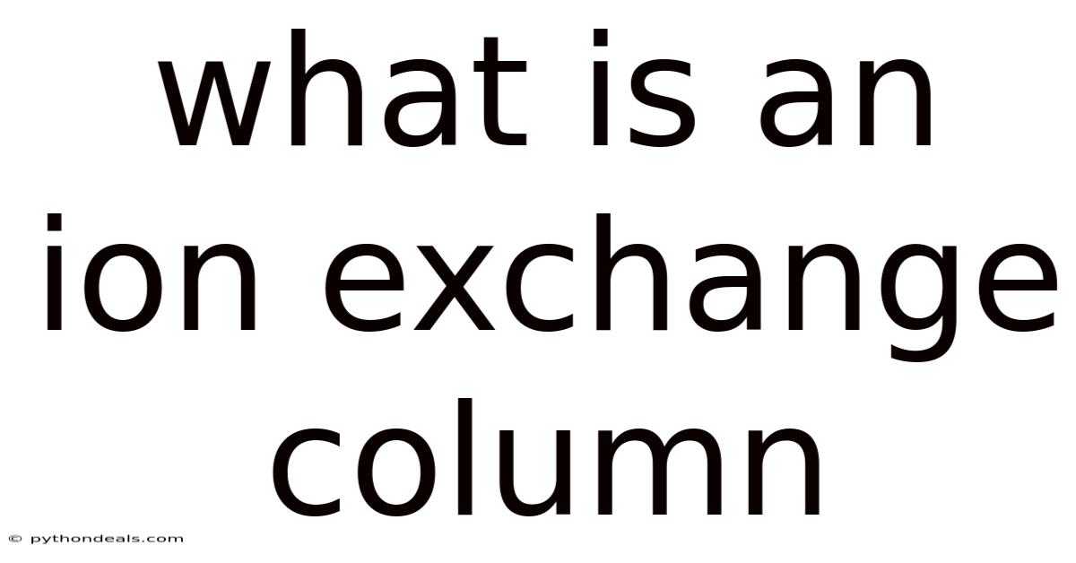 What Is An Ion Exchange Column