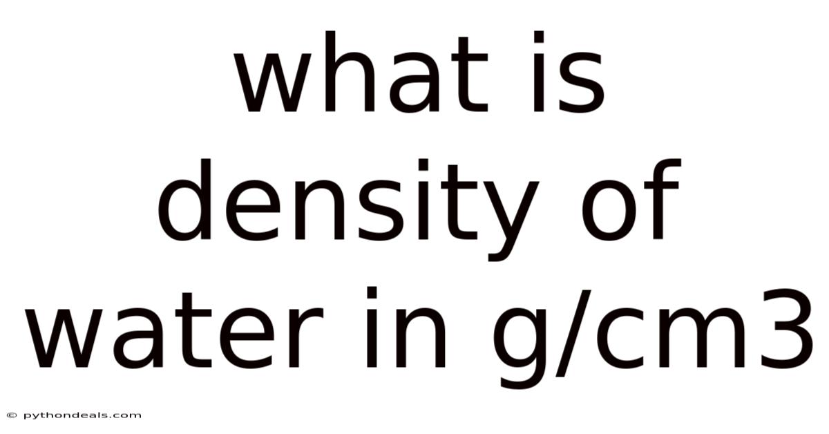 What Is Density Of Water In G/cm3