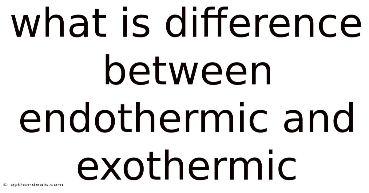 What Is Difference Between Endothermic And Exothermic