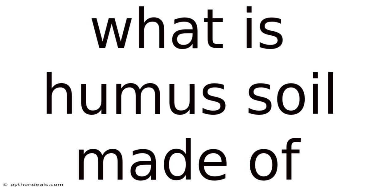 What Is Humus Soil Made Of
