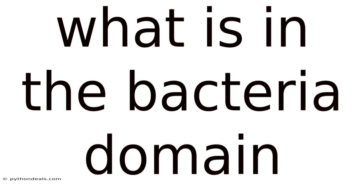 What Is In The Bacteria Domain
