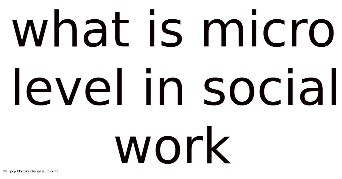 What Is Micro Level In Social Work