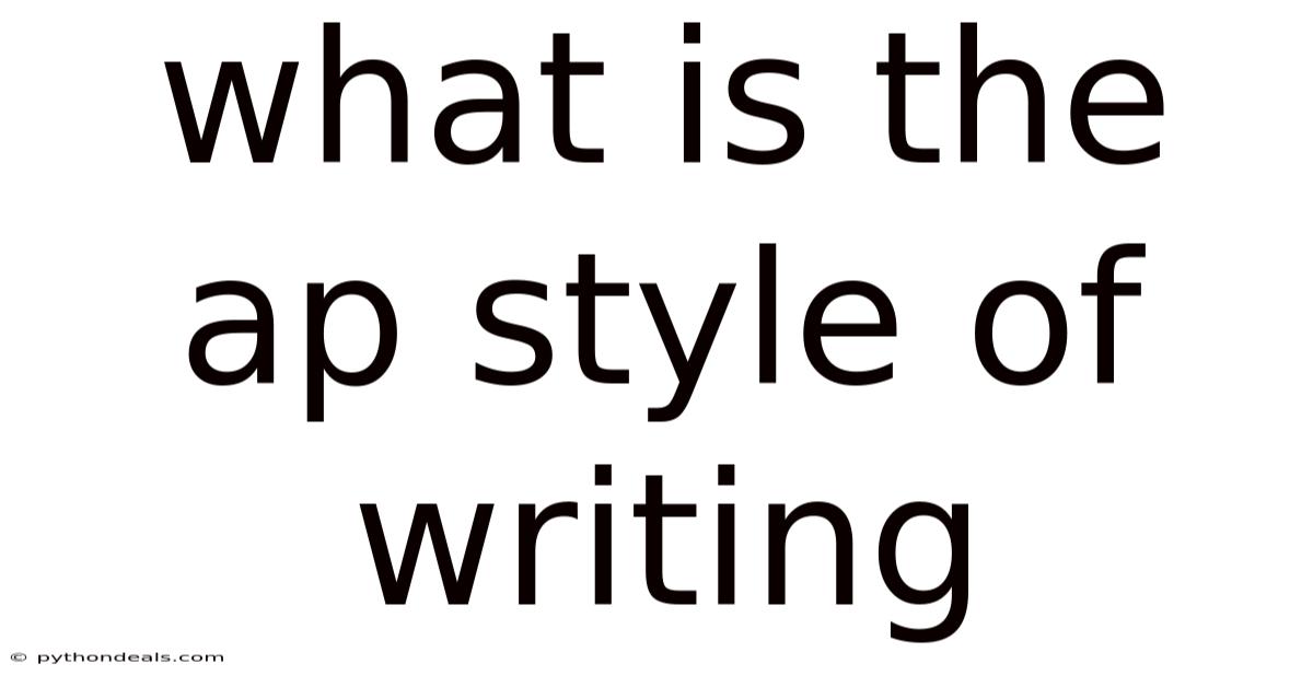 What Is The Ap Style Of Writing