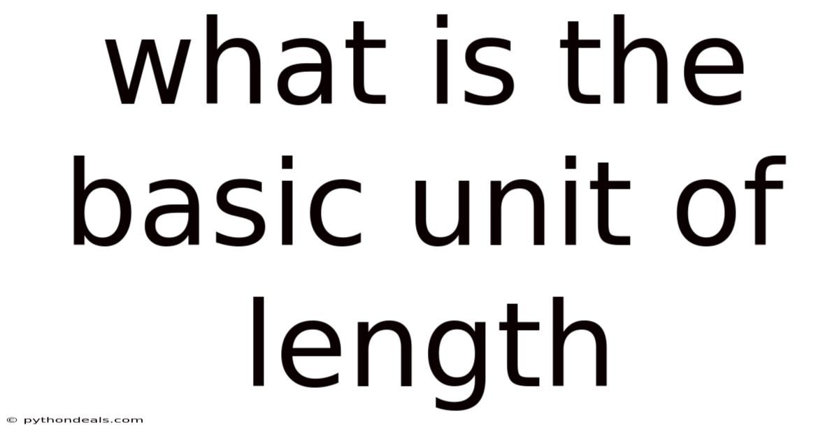 What Is The Basic Unit Of Length
