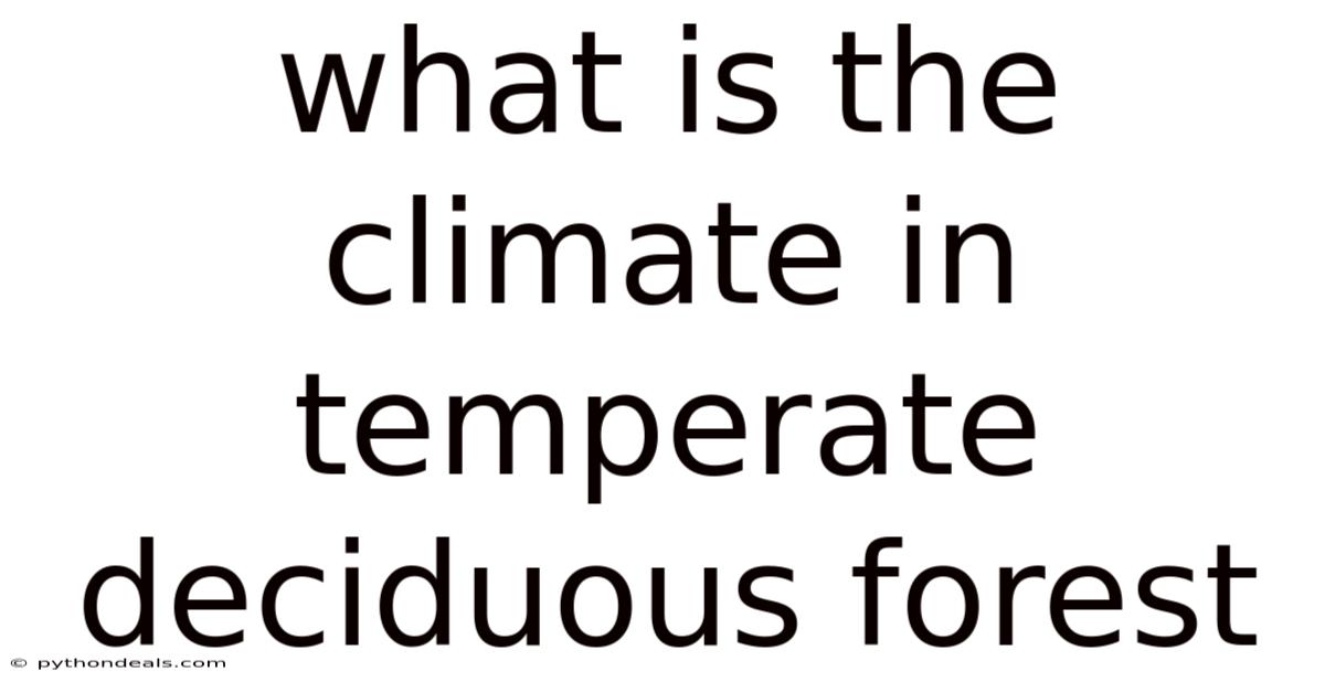 What Is The Climate In Temperate Deciduous Forest