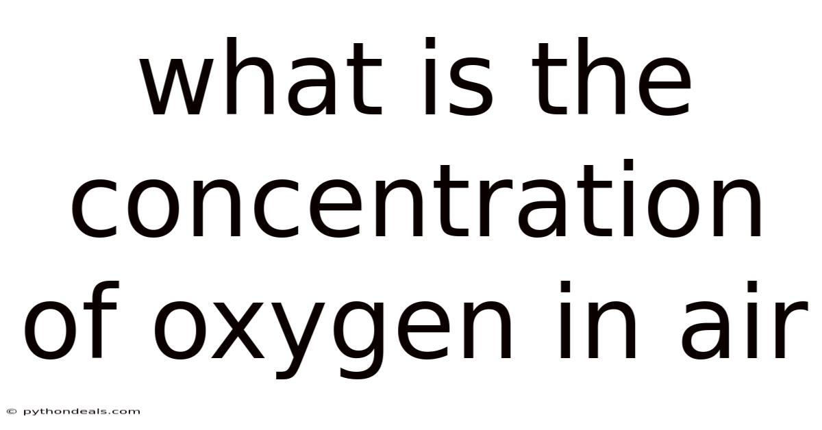 What Is The Concentration Of Oxygen In Air