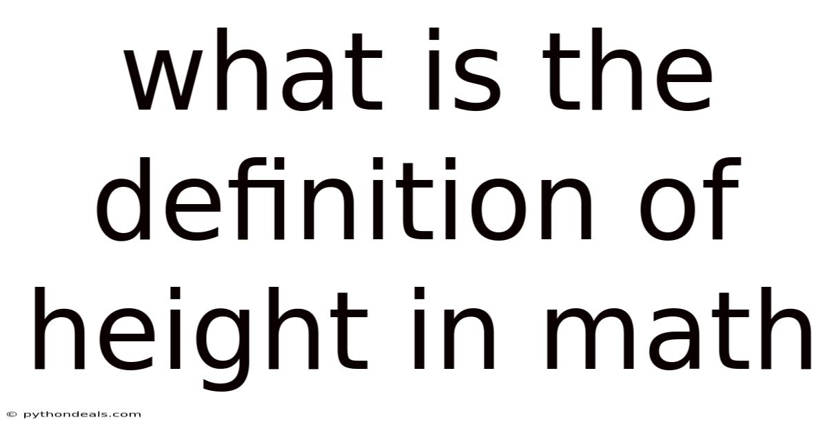 What Is The Definition Of Height In Math
