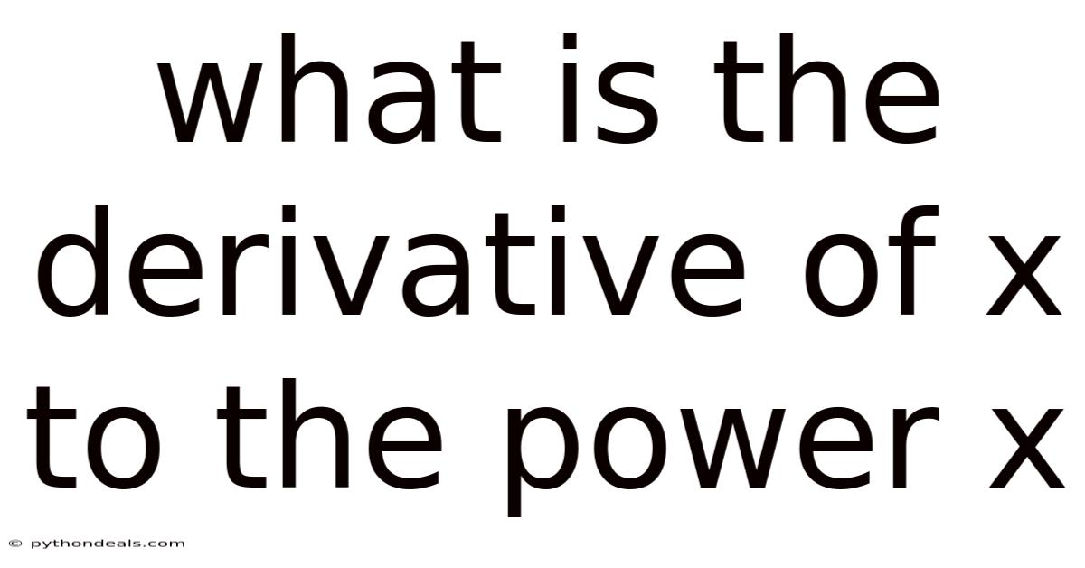 What Is The Derivative Of X To The Power X