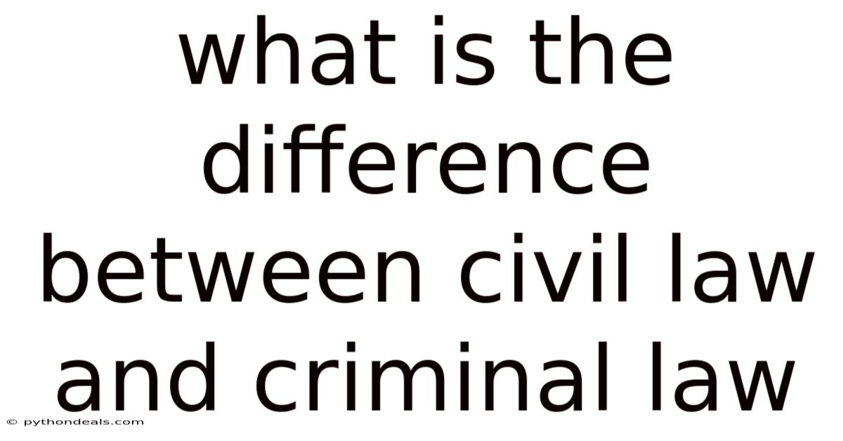 What Is The Difference Between Civil Law And Criminal Law
