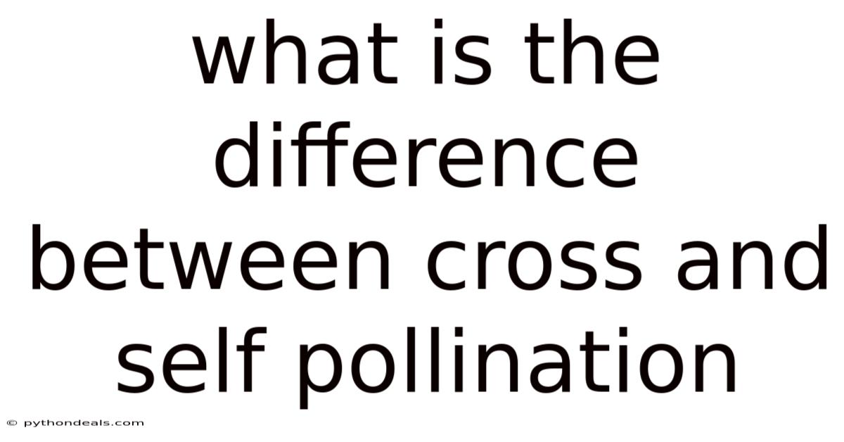 What Is The Difference Between Cross And Self Pollination