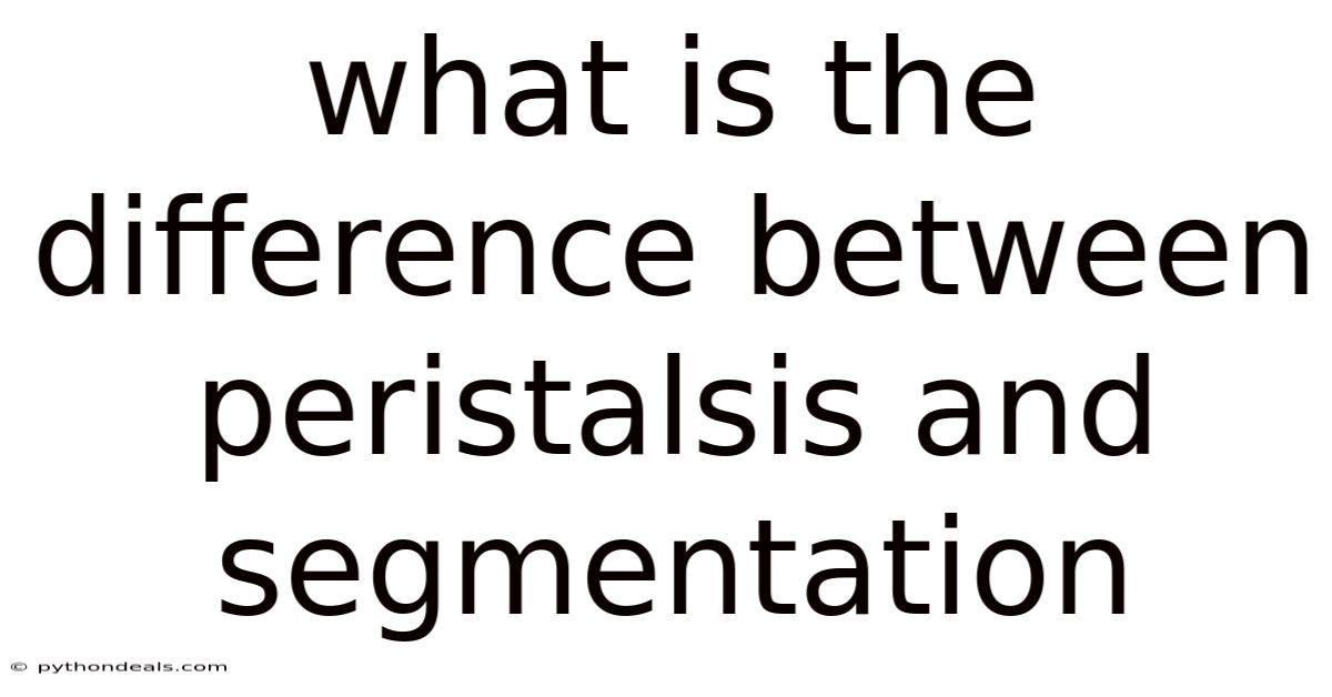 What Is The Difference Between Peristalsis And Segmentation