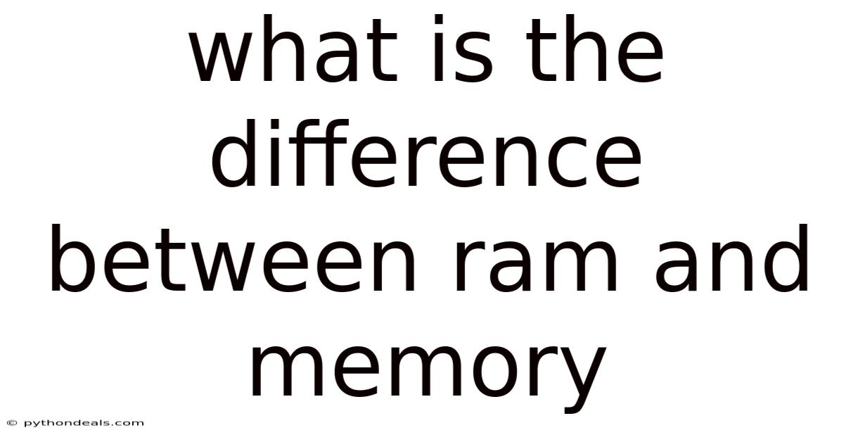 What Is The Difference Between Ram And Memory