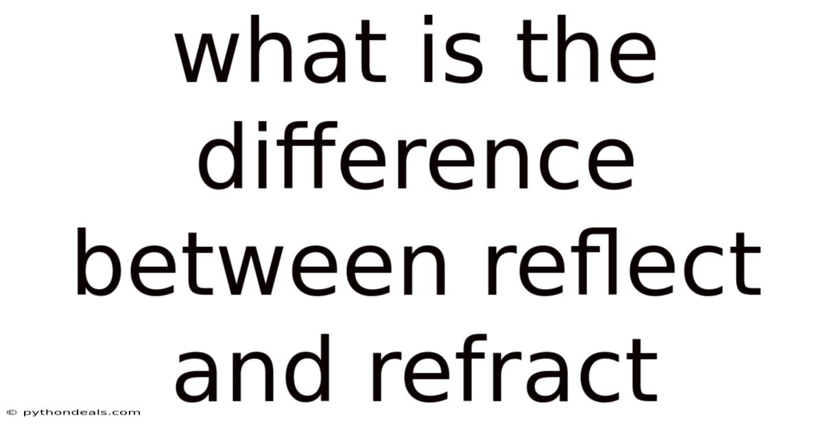 What Is The Difference Between Reflect And Refract