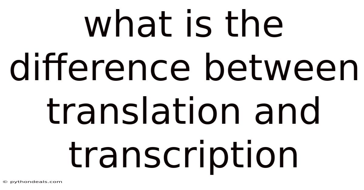 What Is The Difference Between Translation And Transcription