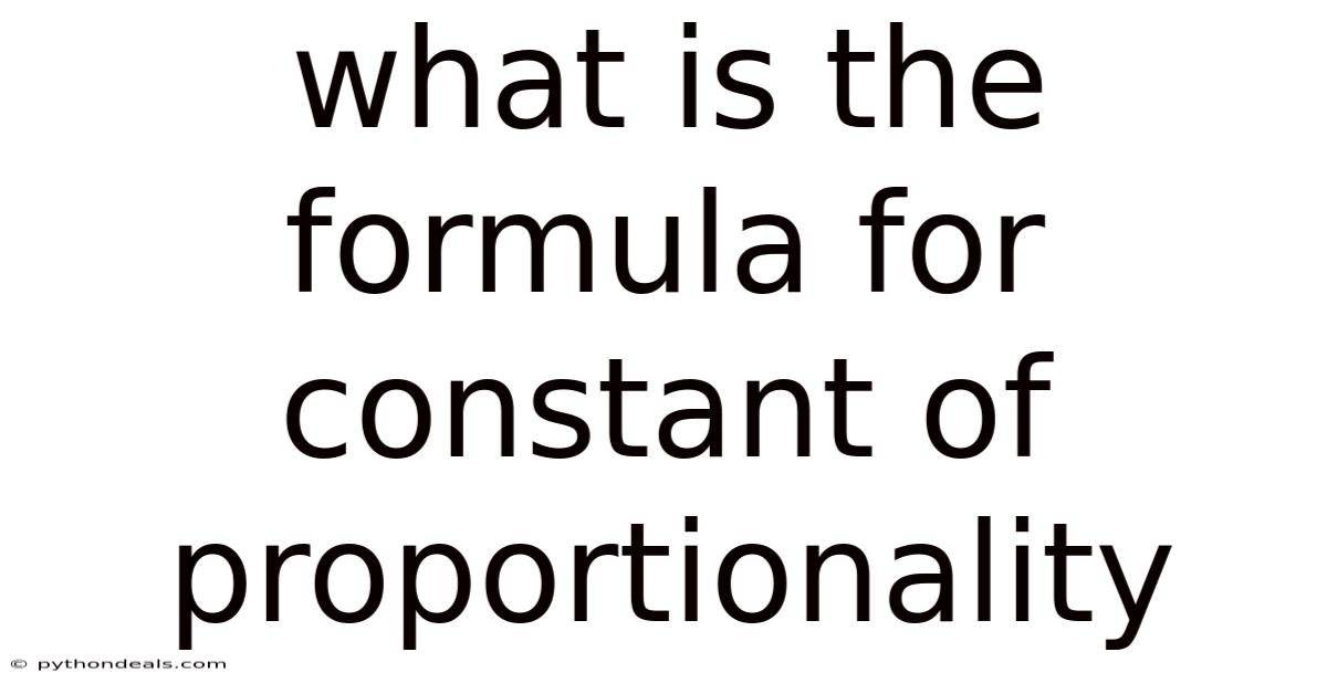 What Is The Formula For Constant Of Proportionality