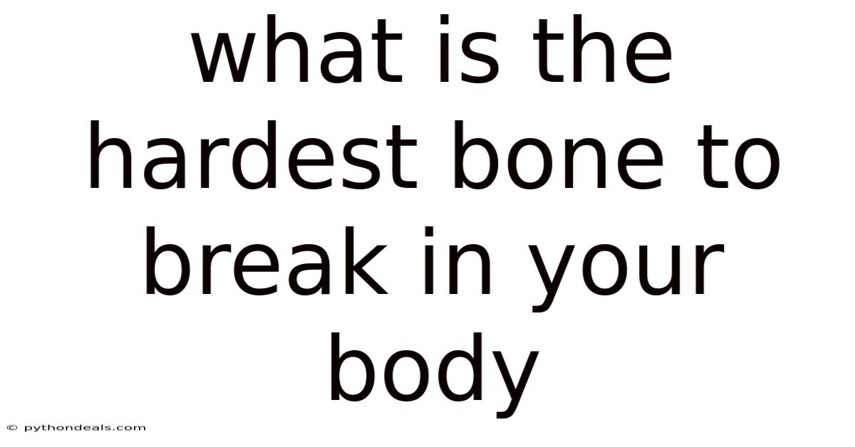 What Is The Hardest Bone To Break In Your Body
