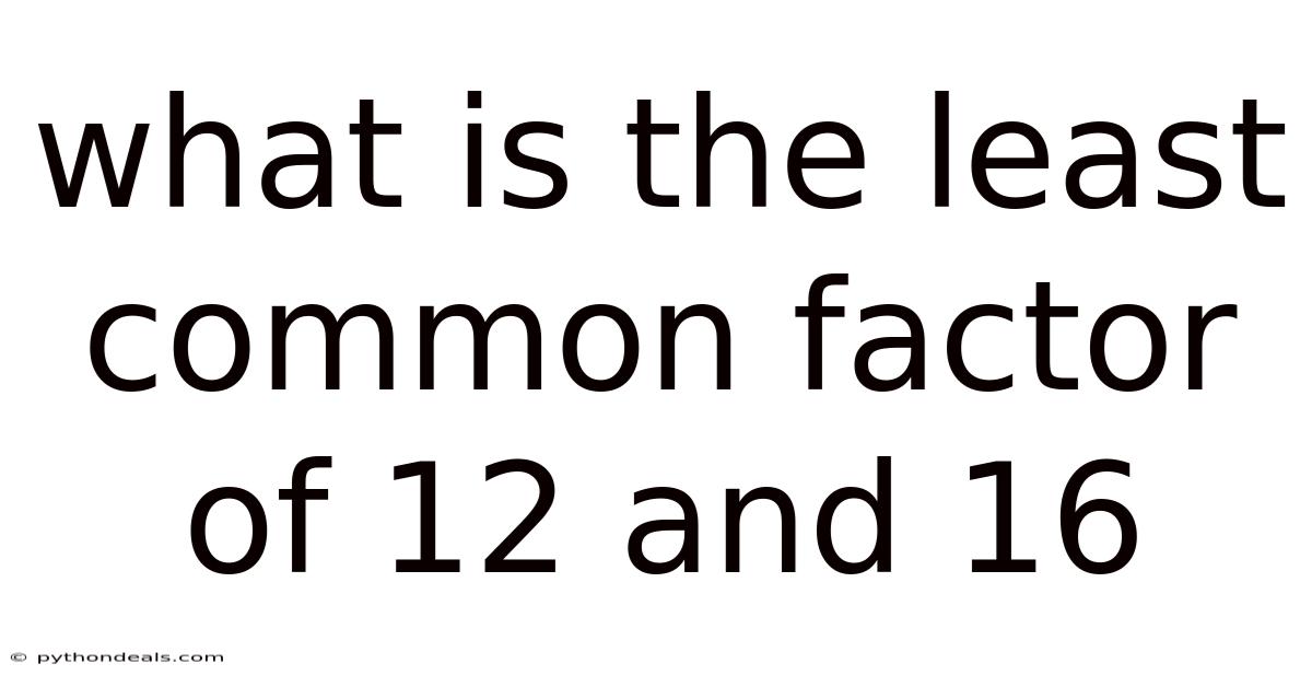 What Is The Least Common Factor Of 12 And 16