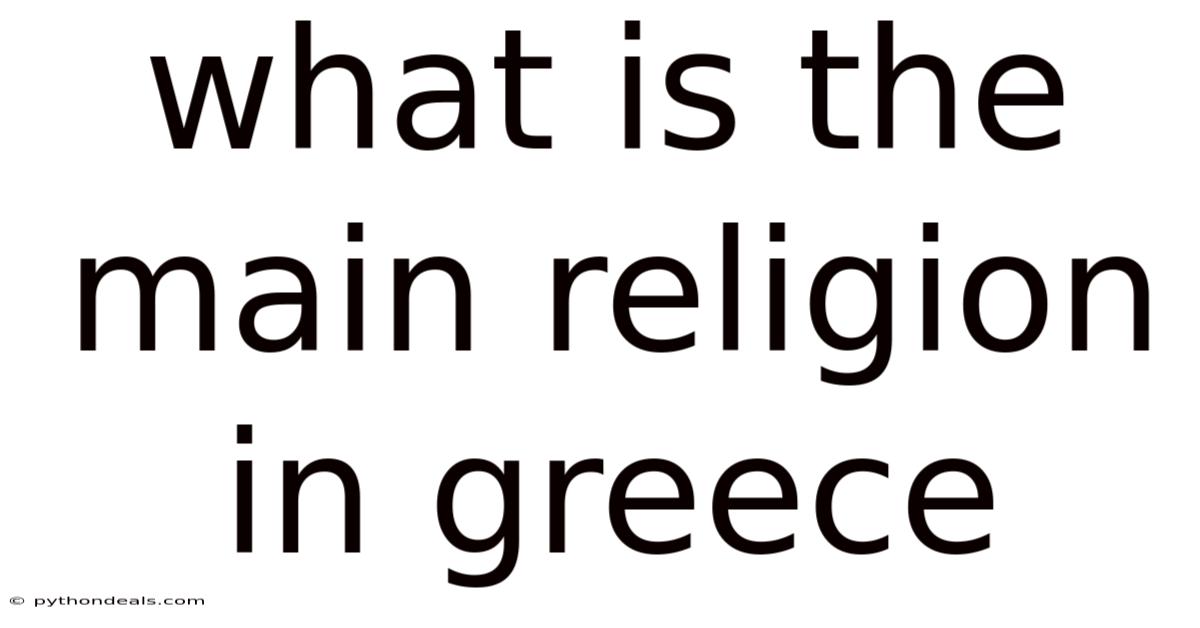 What Is The Main Religion In Greece