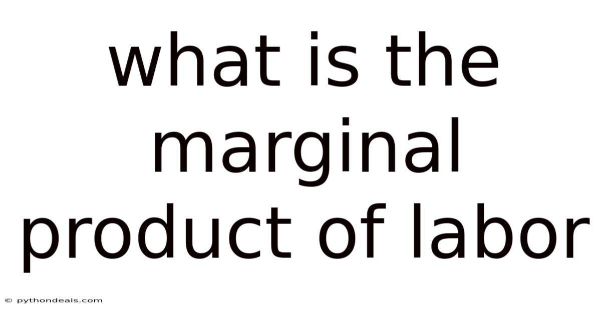 What Is The Marginal Product Of Labor
