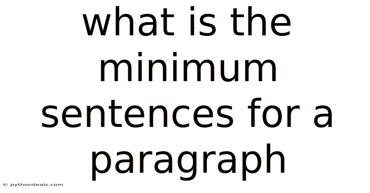 What Is The Minimum Sentences For A Paragraph