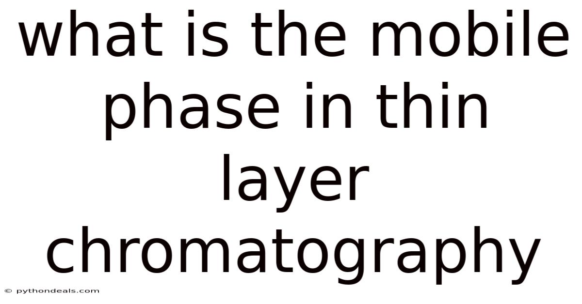 What Is The Mobile Phase In Thin Layer Chromatography