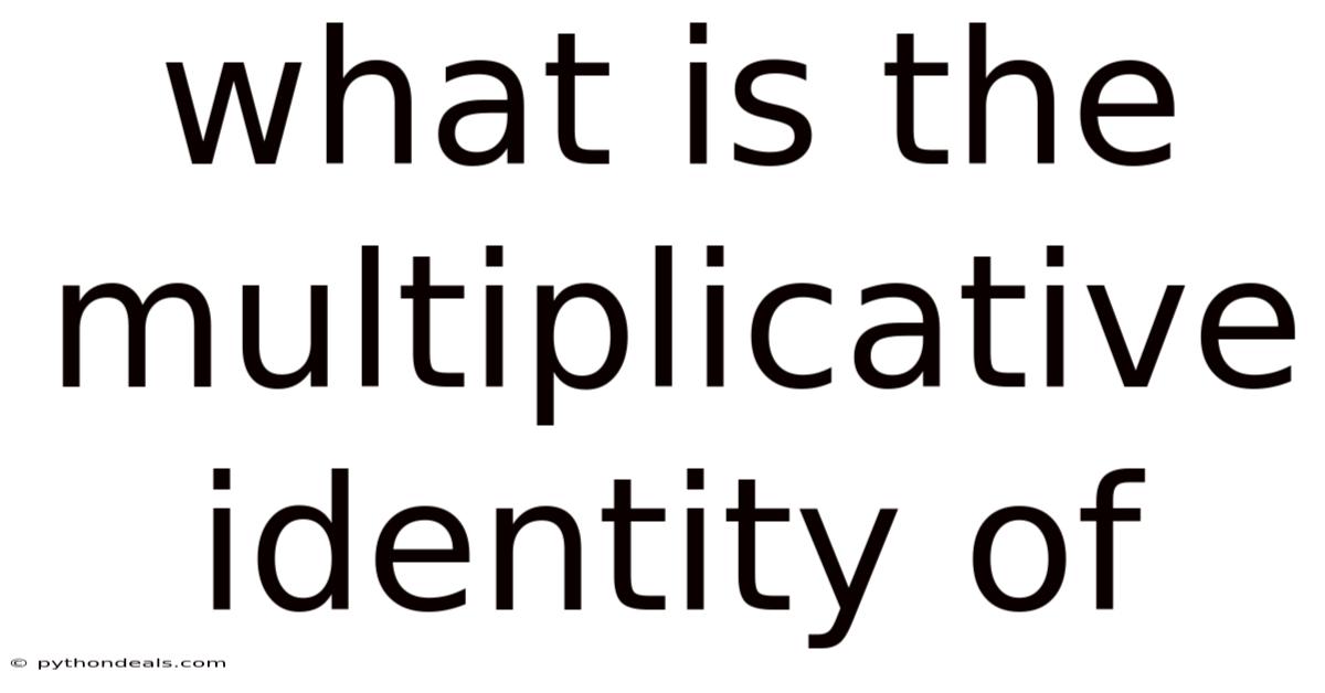 What Is The Multiplicative Identity Of
