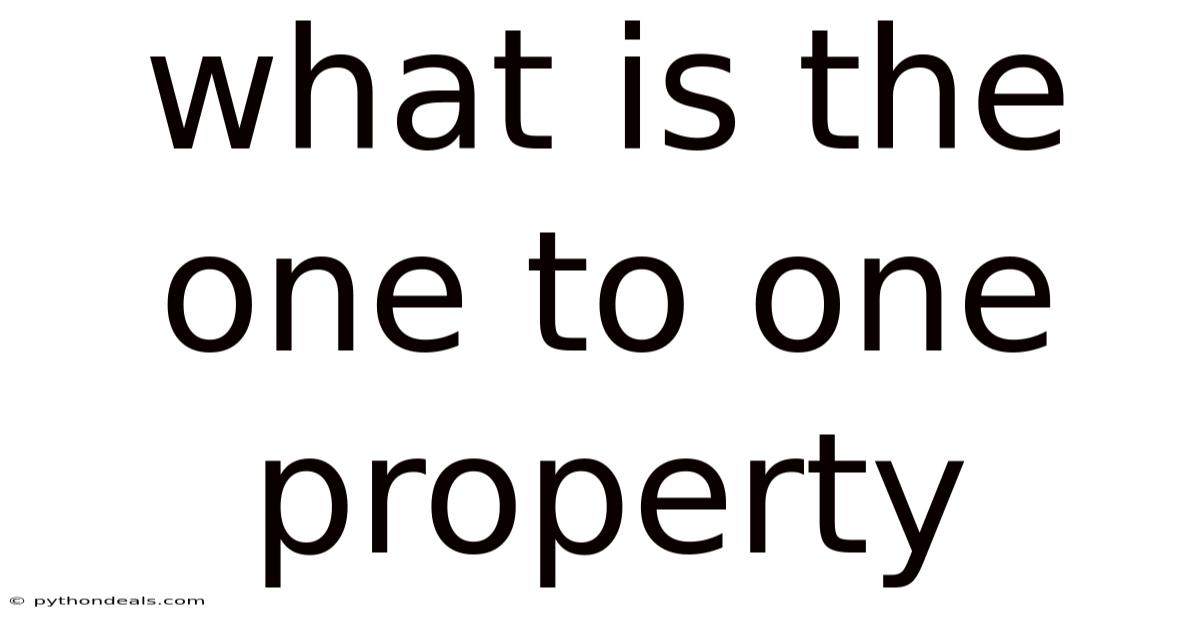 What Is The One To One Property