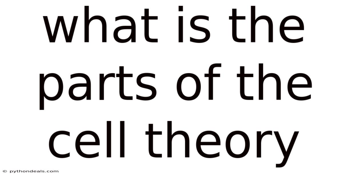 What Is The Parts Of The Cell Theory