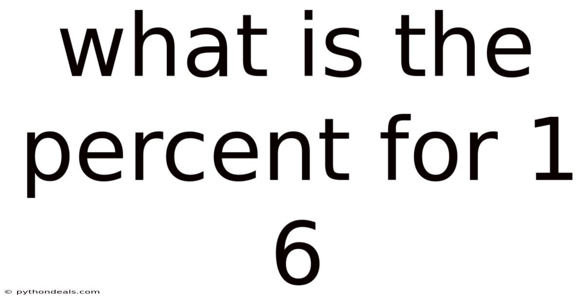What Is The Percent For 1 6