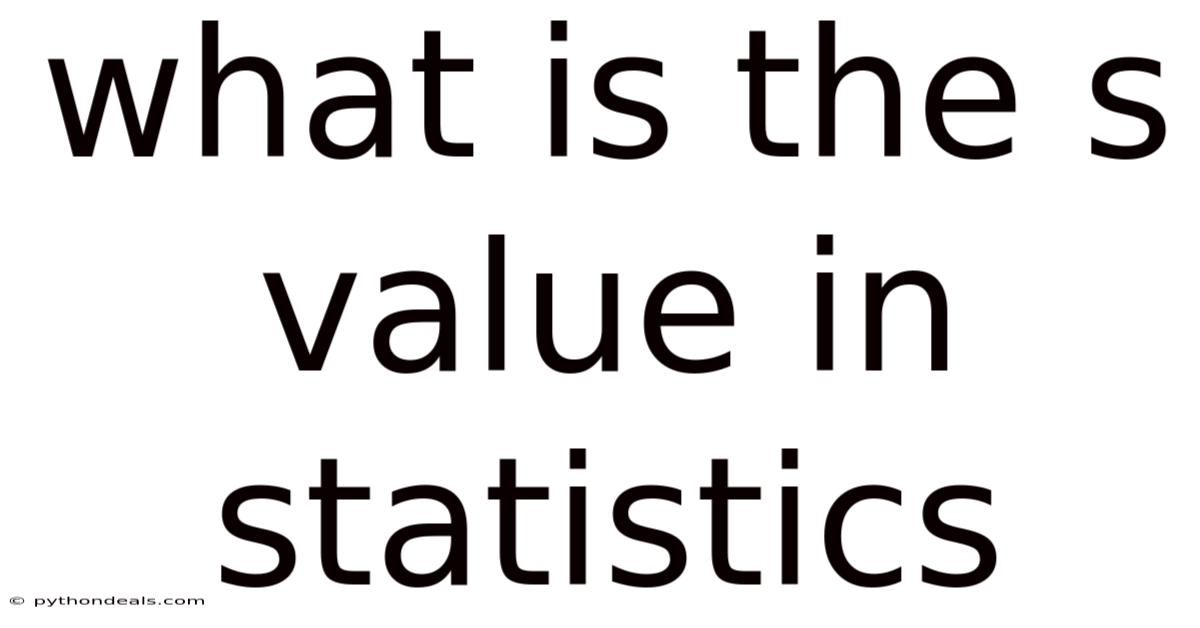 What Is The S Value In Statistics