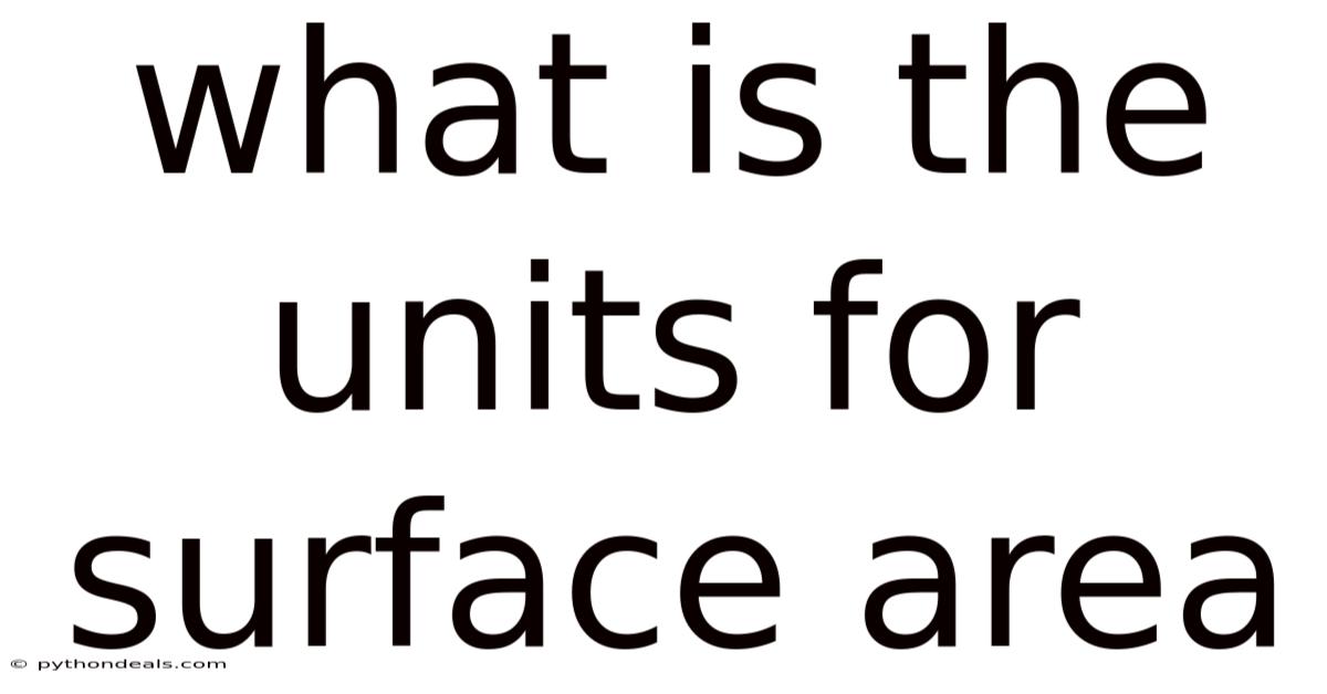 What Is The Units For Surface Area