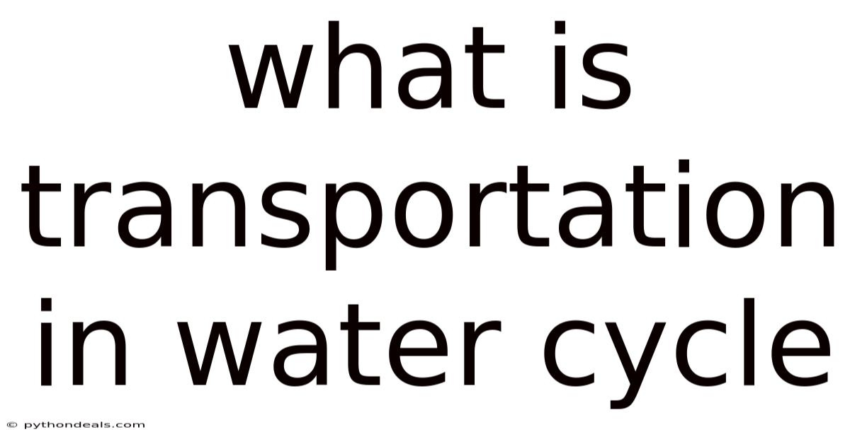 What Is Transportation In Water Cycle