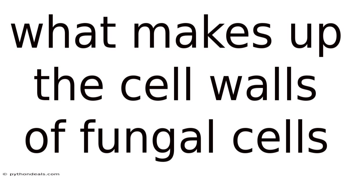 What Makes Up The Cell Walls Of Fungal Cells