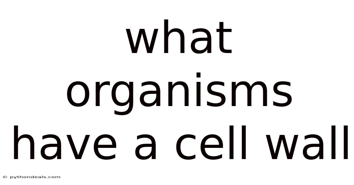 What Organisms Have A Cell Wall