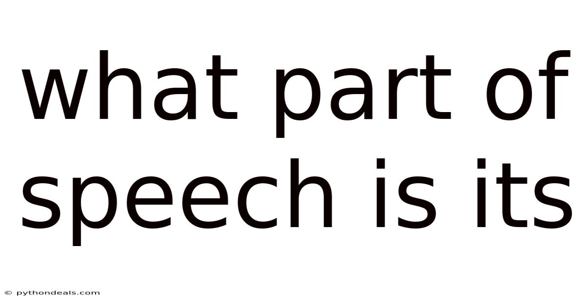 What Part Of Speech Is Its