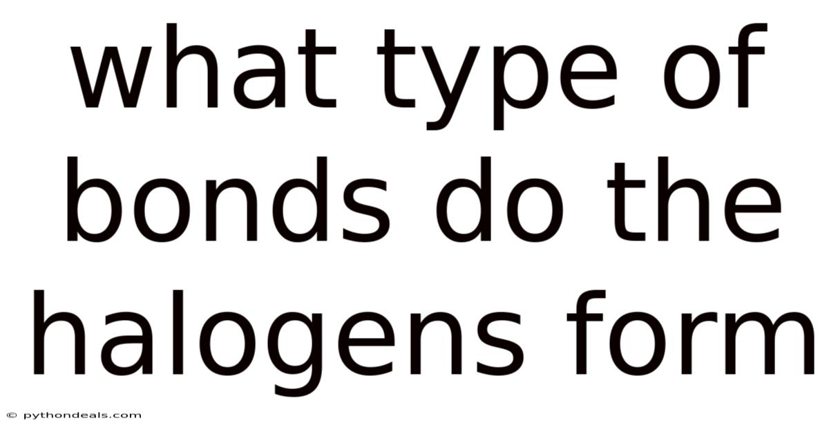 What Type Of Bonds Do The Halogens Form