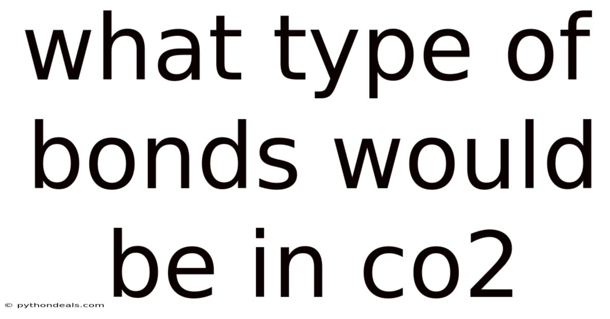 What Type Of Bonds Would Be In Co2