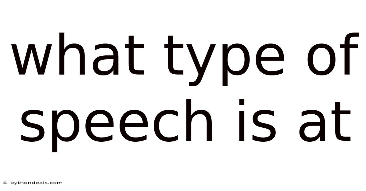 What Type Of Speech Is At