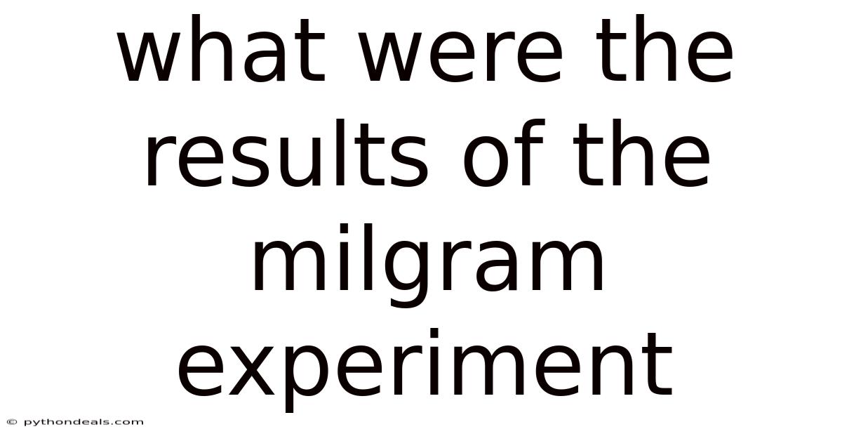What Were The Results Of The Milgram Experiment