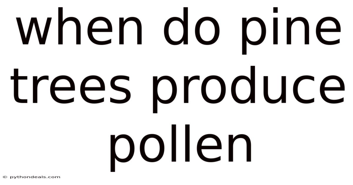When Do Pine Trees Produce Pollen