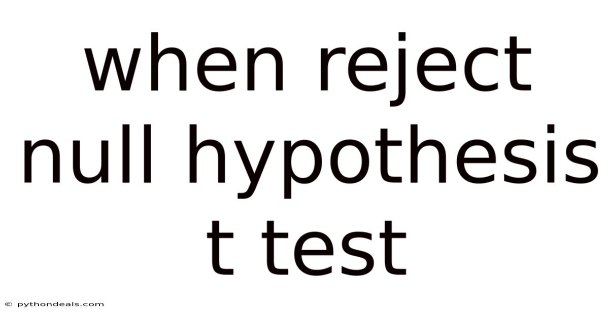 When Reject Null Hypothesis T Test