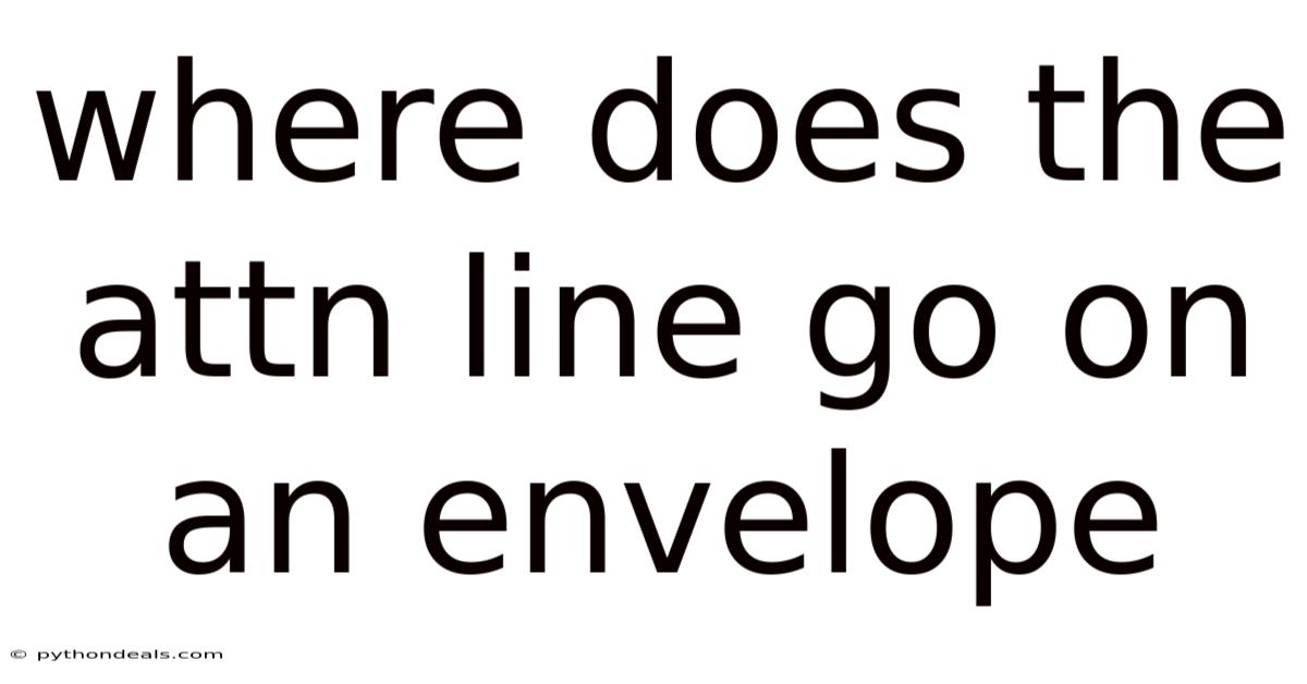 Where Does The Attn Line Go On An Envelope