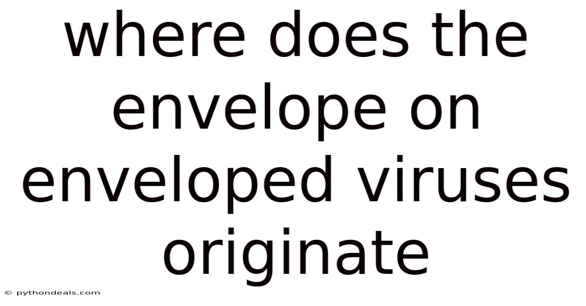 Where Does The Envelope On Enveloped Viruses Originate