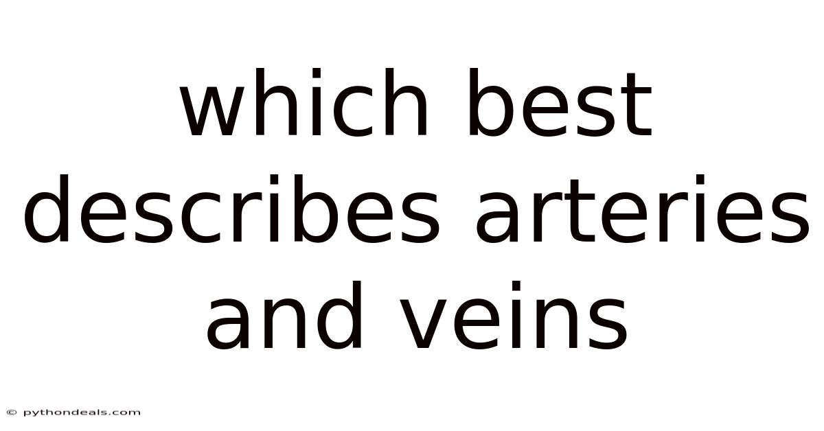 Which Best Describes Arteries And Veins