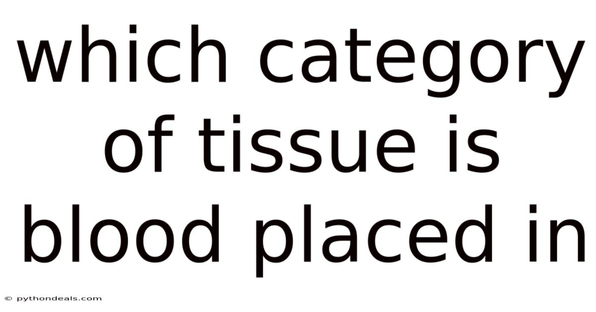 Which Category Of Tissue Is Blood Placed In