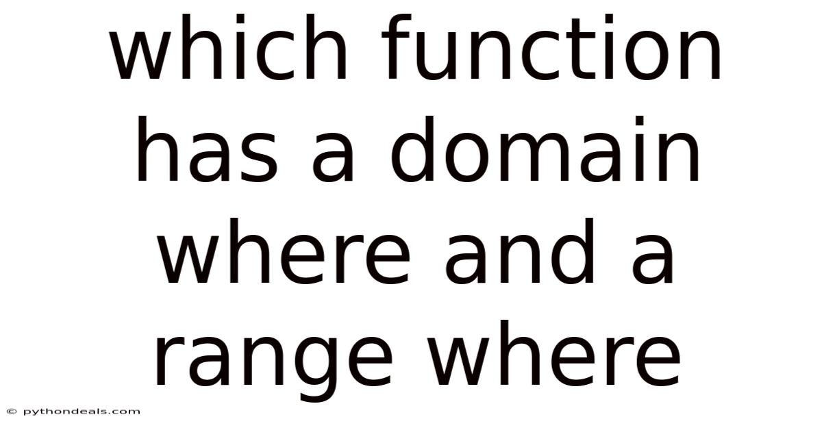 Which Function Has A Domain Where And A Range Where