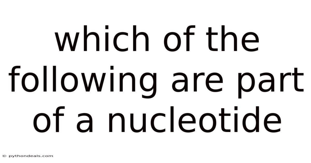 Which Of The Following Are Part Of A Nucleotide